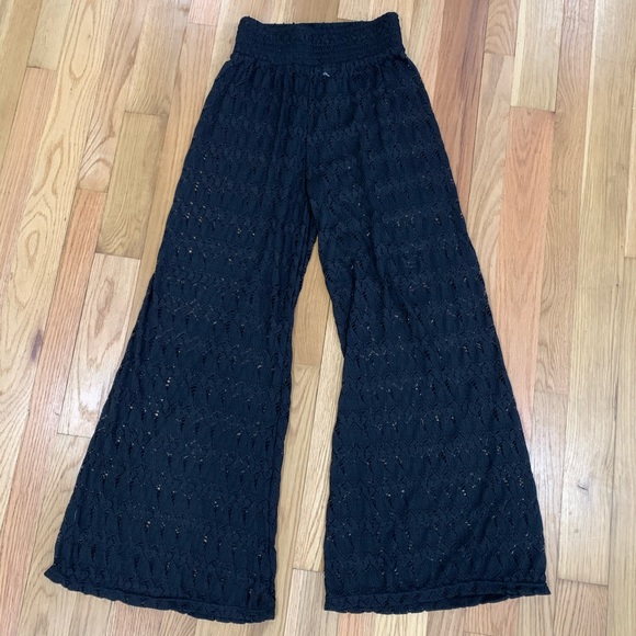 Poof! Pants - Poof! Lace See Through High Waist Palazzo Pants
